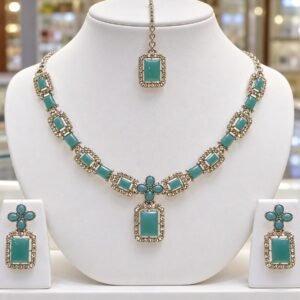 Turquoise Stone Bridal Necklace Set