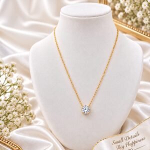 Venora Gold-Plated Solitaire Pendant Necklace