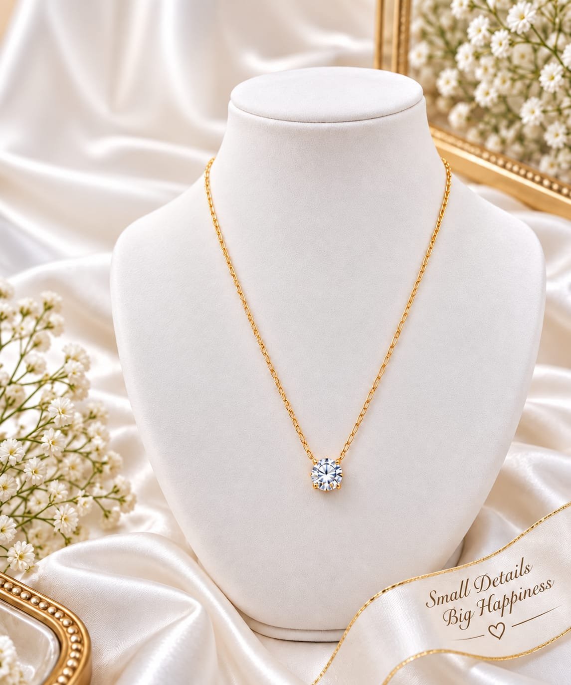 Venora Gold-Plated Solitaire Pendant Necklace