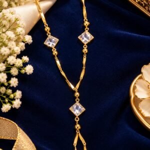 Venora Gold Clear Diamond-Stone Long Necklace